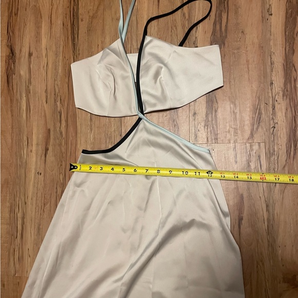 SHEIN Cream Cut Out Women’s Maxi Dress Blue and Black Straps Size 2 - Picture 9 of 12